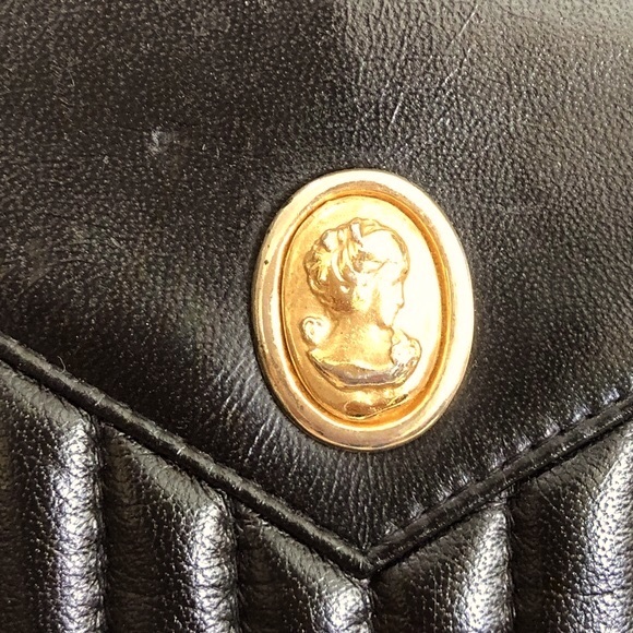 Fellini Italia Tote Quilted Cameo Black Leather Size Large - Picture 4 of 12